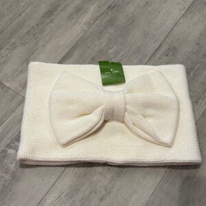 Kate Spade Ivory Knit Neckwarmer with Bow